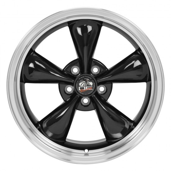 OE Wheels 18''x9'' BULLITT Wheel  Black with Machined Lip 1994-2004 Mustang GT/V6/MACH1/COBRA